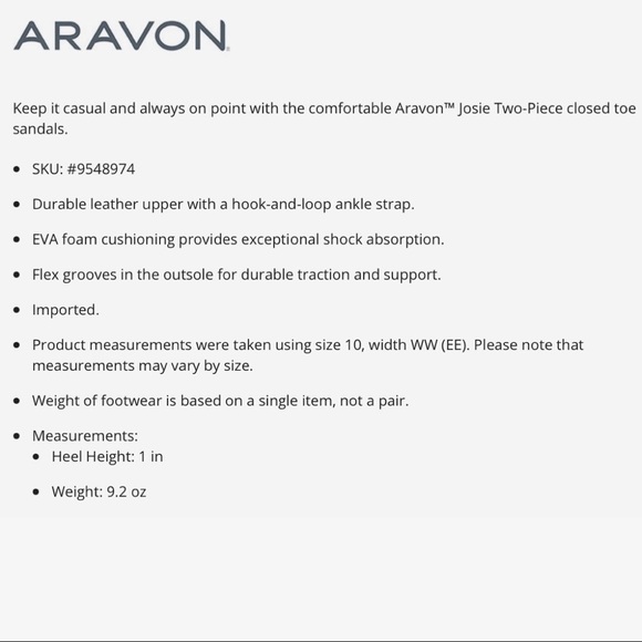 NIB Aravon Josie Two Piece Mary Jane Fishman Sandal Closed Toe Black - Picture 11 of 12